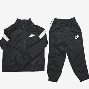 Nike Boys 3T Black Tracksuit Jacket & Pants Set Athletic Outfit